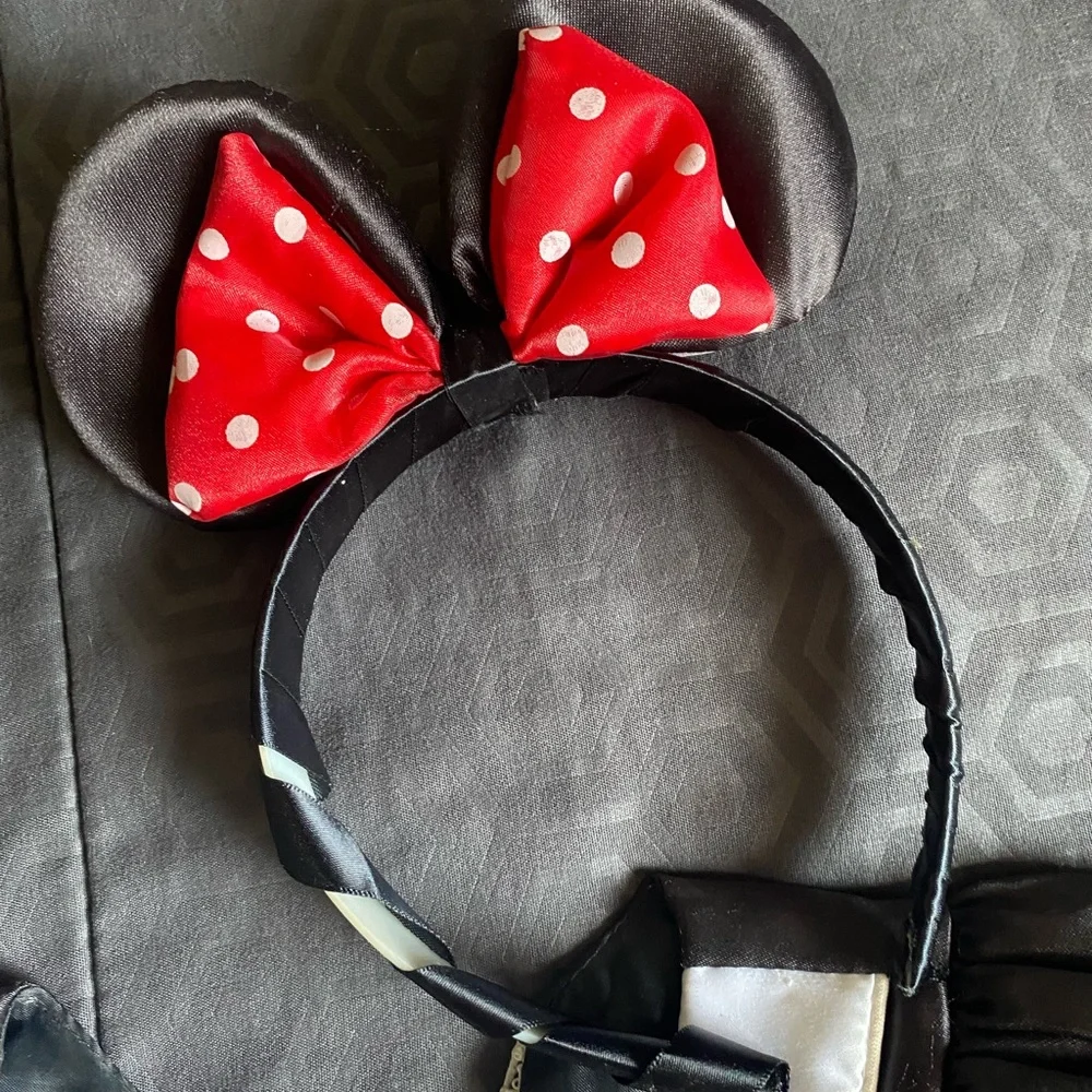 Minnie Mouse Polka Dot Red and Black Kids Costume with Headband